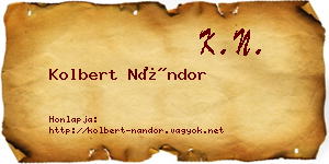 Kolbert Nándor névjegykártya
