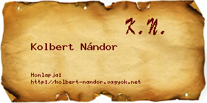Kolbert Nándor névjegykártya