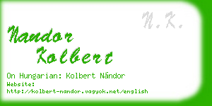 nandor kolbert business card